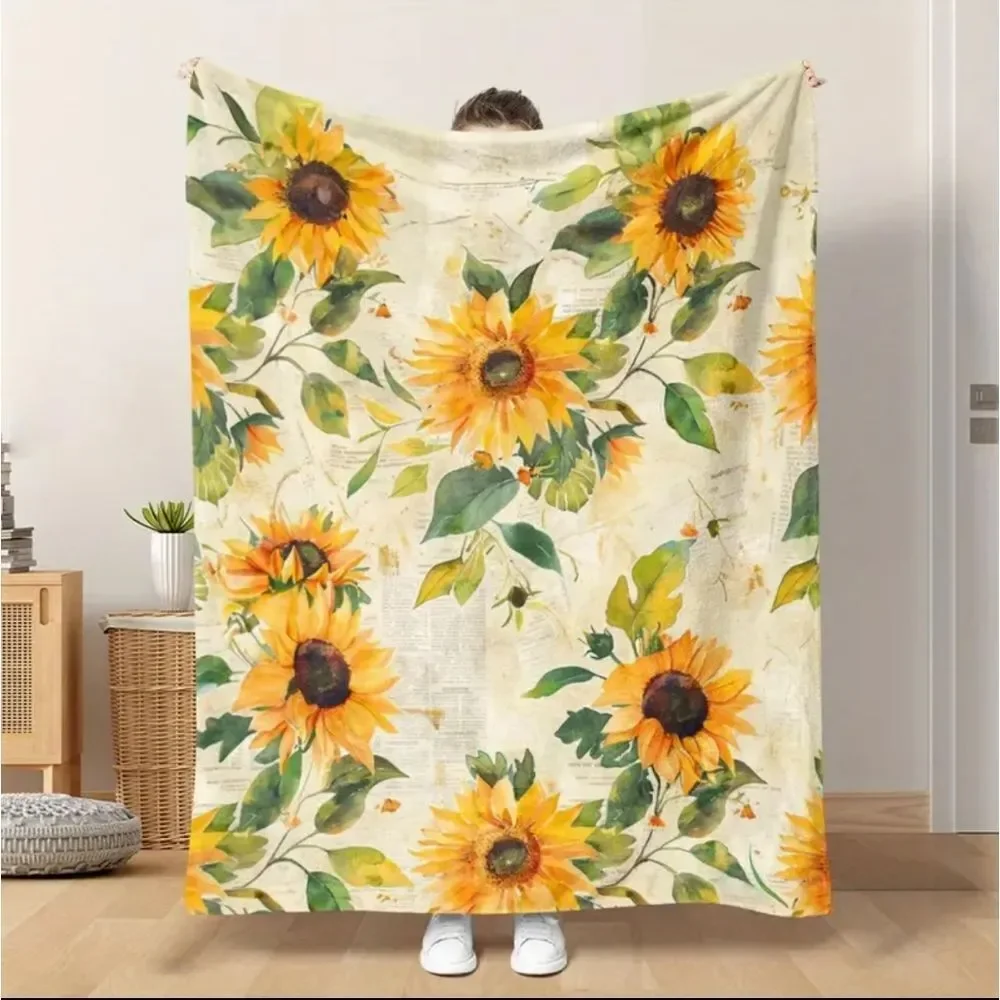 💐Super Soft Lightweight Sunflower Fleece Blanket 50